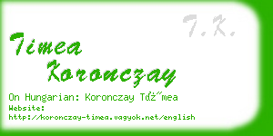 timea koronczay business card